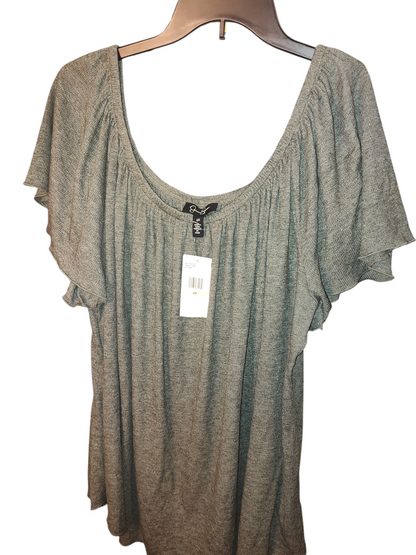 Jessica Simpson Women's  Trendy Plus Size Autumn Flutter-Sleeve Top - Grape Leaf