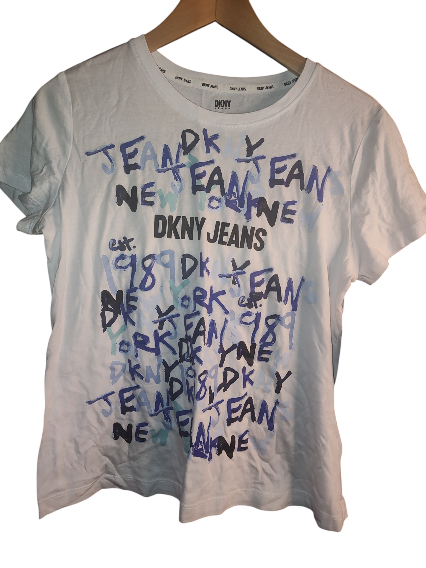 DKNY Jeans Womens Graffiti Logo T-Shirt Small