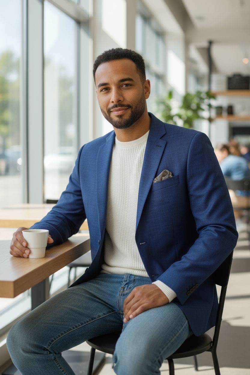 Lauren Ralph Lauren Men’s Classic-Fit Neat UltraFlex Sport Coat – Bright Blue Navy, Size 60R | New