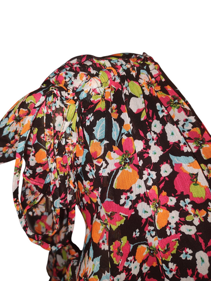 Robe à volants à imprimé floral pour femme Tahari ASL