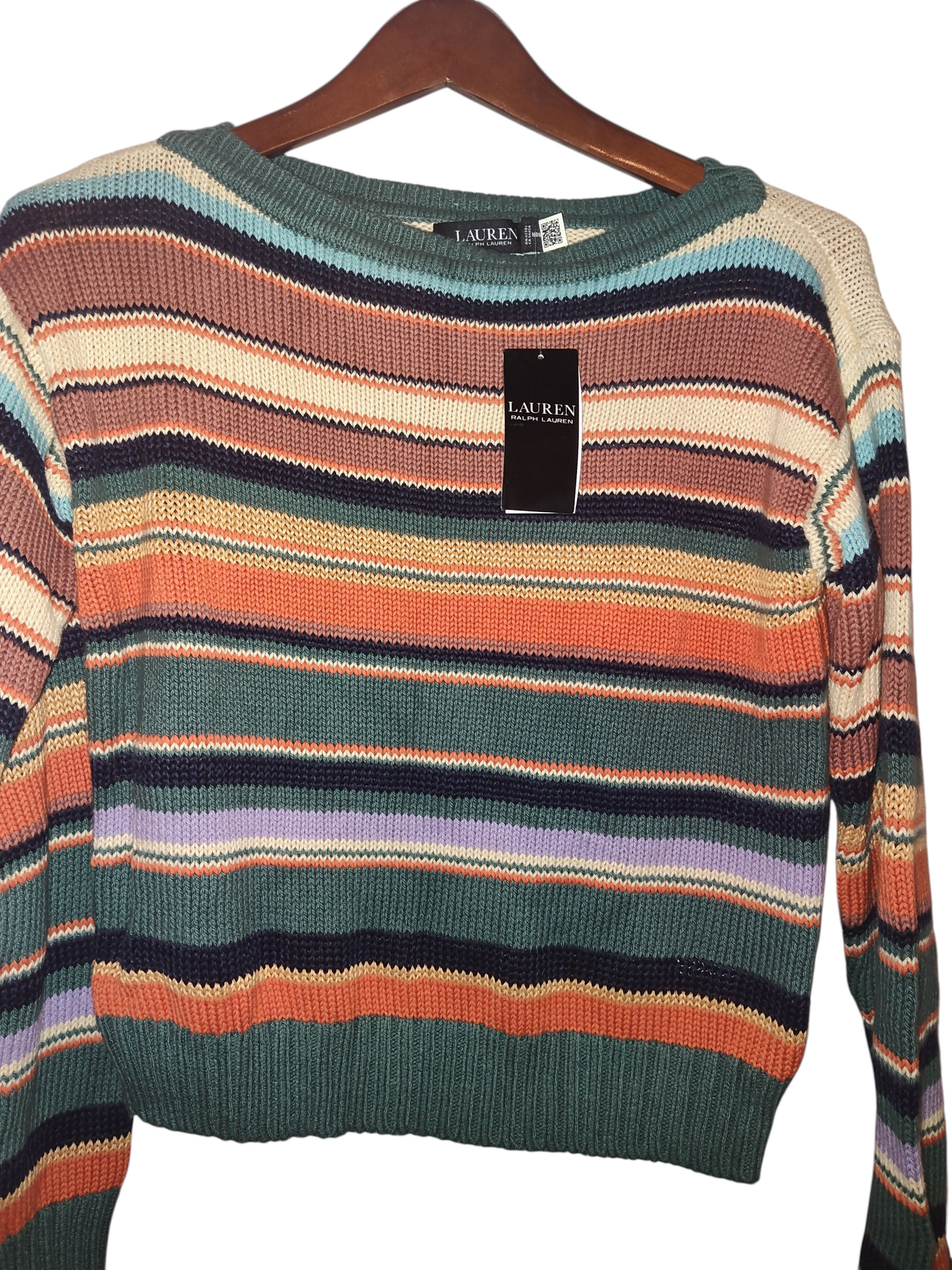 Pull à col bateau rayé en coton et lin pour femme de Lauren Ralph Lauren