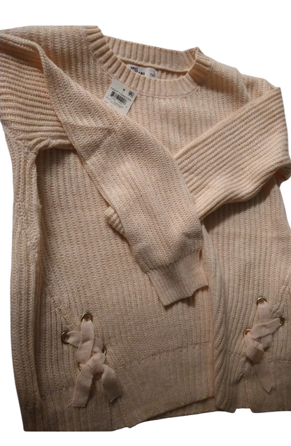 Epic Threads Big Girls Soft Pink Sweater with gold lurex.