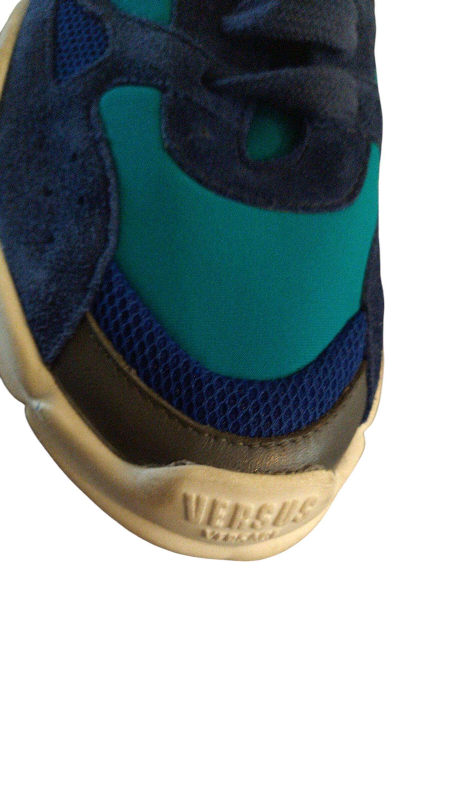 VERSACE VERSUS  Mens F2VNRC Suede Lace up Fashion Sneakers, BLUE 40