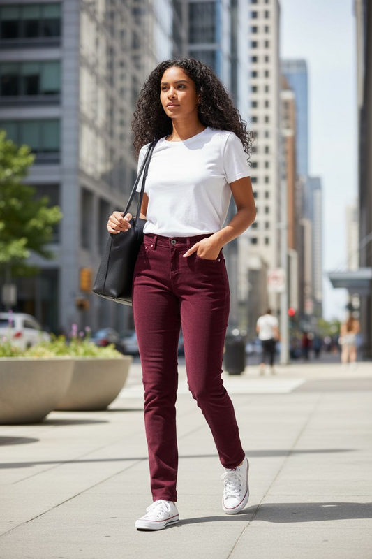 Pantalon fuselé taille haute Amanda de Gloria Vanderbilt pour femme