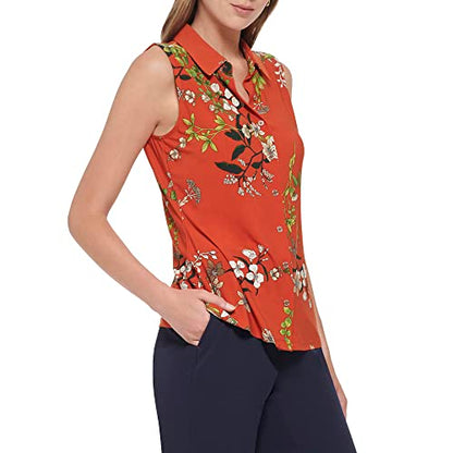 Haut en tricot sans manches à imprimé floral pour femme Tommy Hilfiger