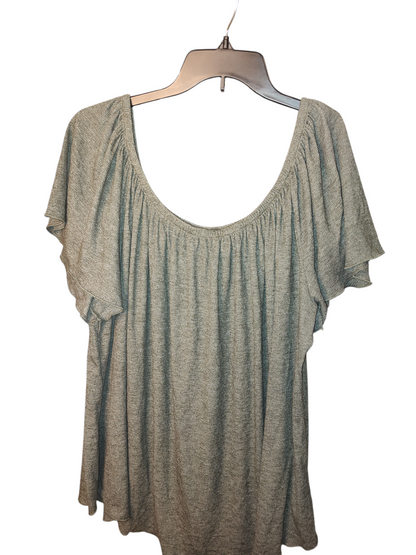 Jessica Simpson Women's  Trendy Plus Size Autumn Flutter-Sleeve Top - Grape Leaf
