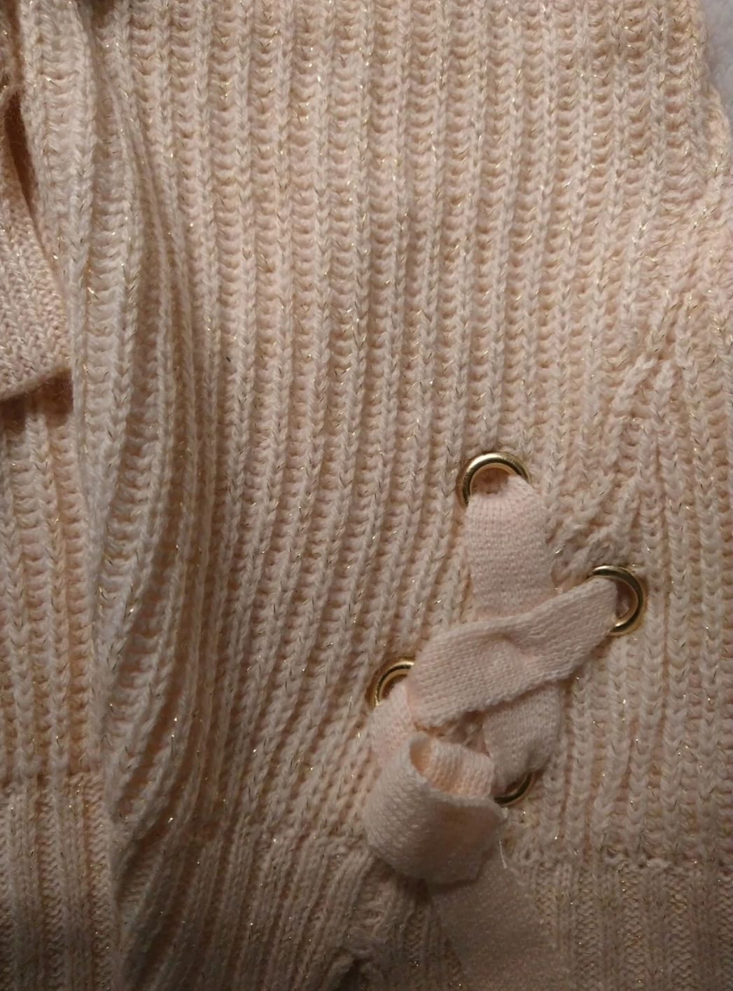 Epic Threads Big Girls Soft Pink Sweater with gold lurex.