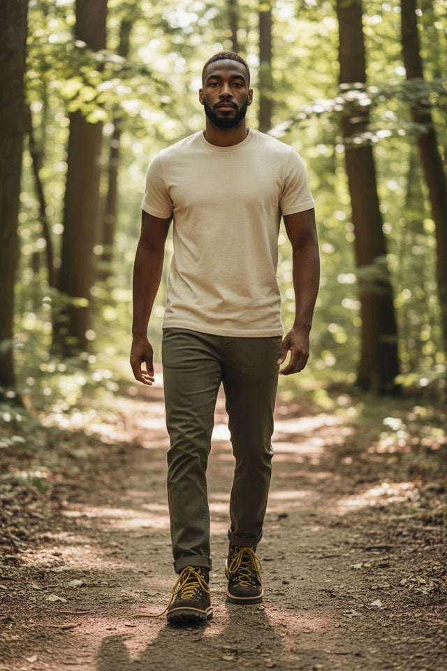 Chaussures de randonnée ondulées en daim marron