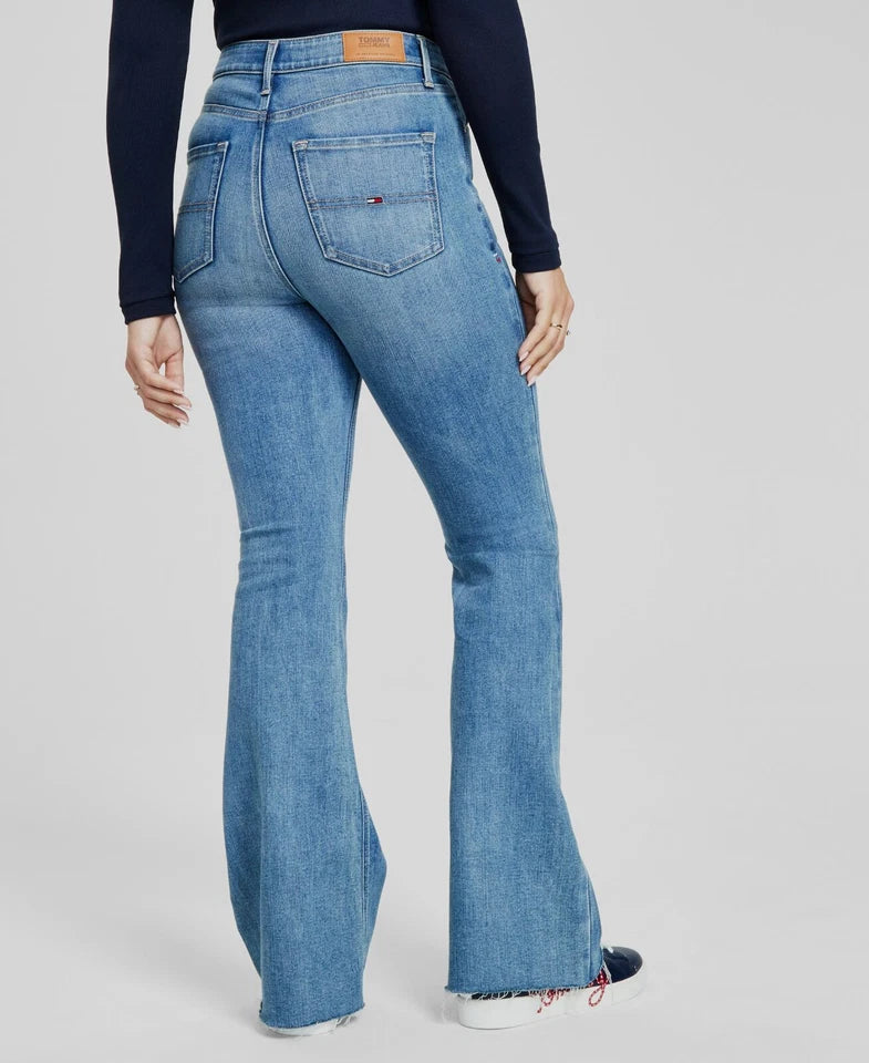 Tommy Jeans Womens High-Rise Flare-Leg Jeans 29