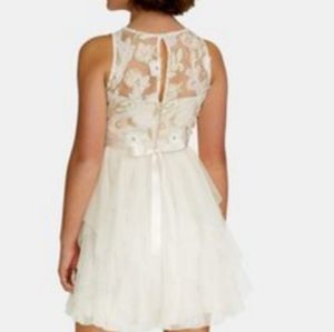 Rare Editions Big Girls Sequin Embroidered Dress Beige