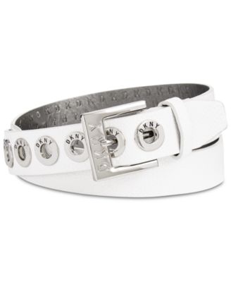 DKNY Faux Leather Waist Belt with Grommets