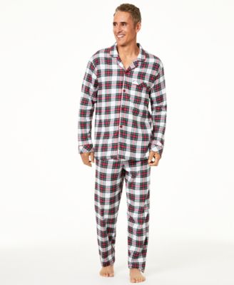 Mens Cotton Knit Plaid Pajama Stewart Plaid