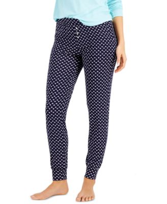 Alfani Printed Knit Jogger Pajamas Pa Pin Dot