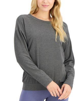 Alfani Womens Super Soft Modal Long-Sleeve lounge Top