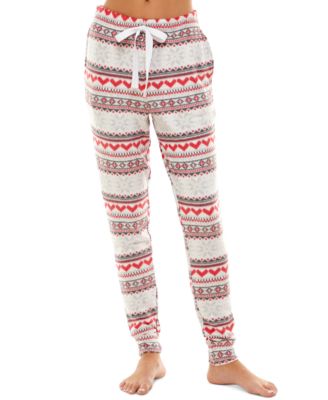 Jaclyn Intimates Fuzzy Luxe Joggers Snowy