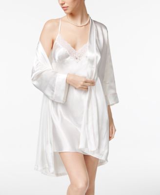 Linea Donatella Mrs-Embroidered Wrap Robe and Ivory
